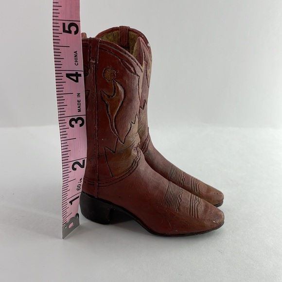 Mini Glass Ceramic Cowboy Boot Pen Holder Western Cowboy Decor - Picture 2 of 14